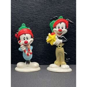 Vintage 1997 Warner Bros Animaniacs Yakko & Dot Christmas Ornaments. Set of Two.